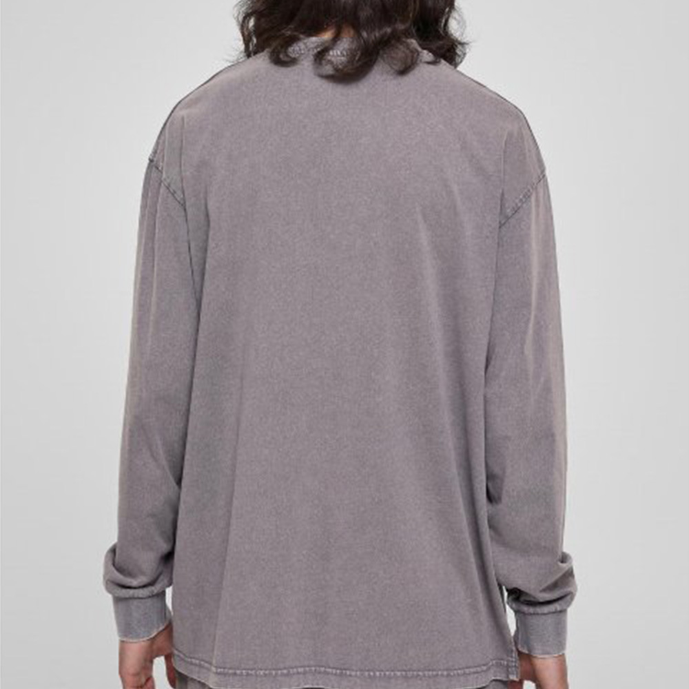 Men Acid Wash Oversize Long Sleeve Tee