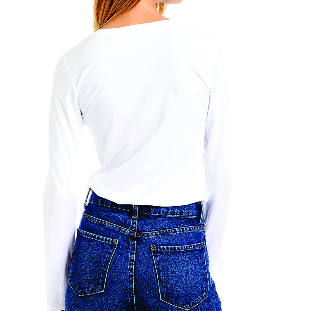 Women Long Sleeve V-Neck T-Shirts - Image 6