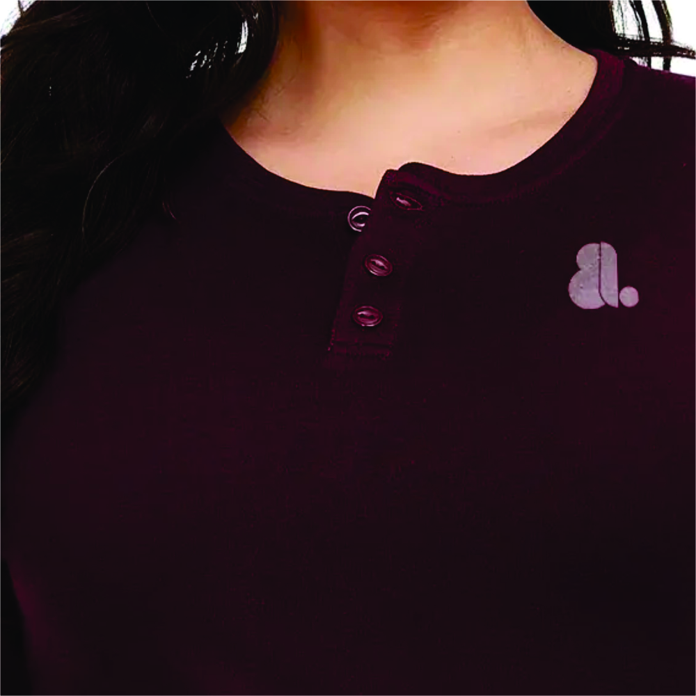 Women Long Sleeve Henley T-Shirt - Image 5