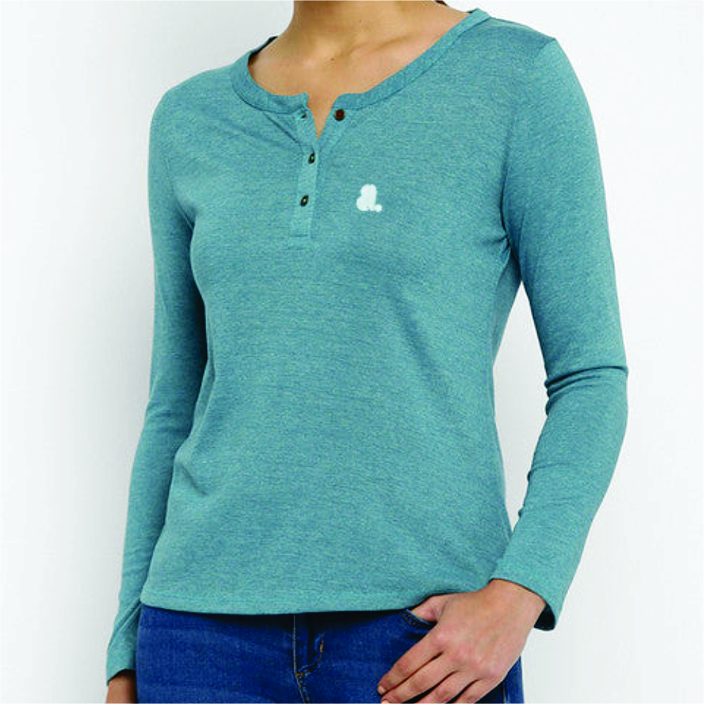 Women Long Sleeve Henley T-Shirt