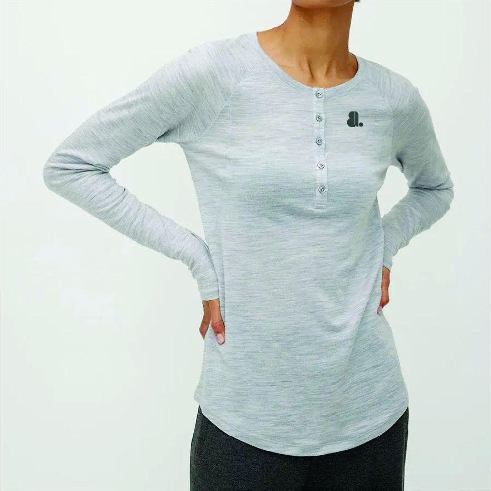 Women Long Sleeve Henley T-Shirt