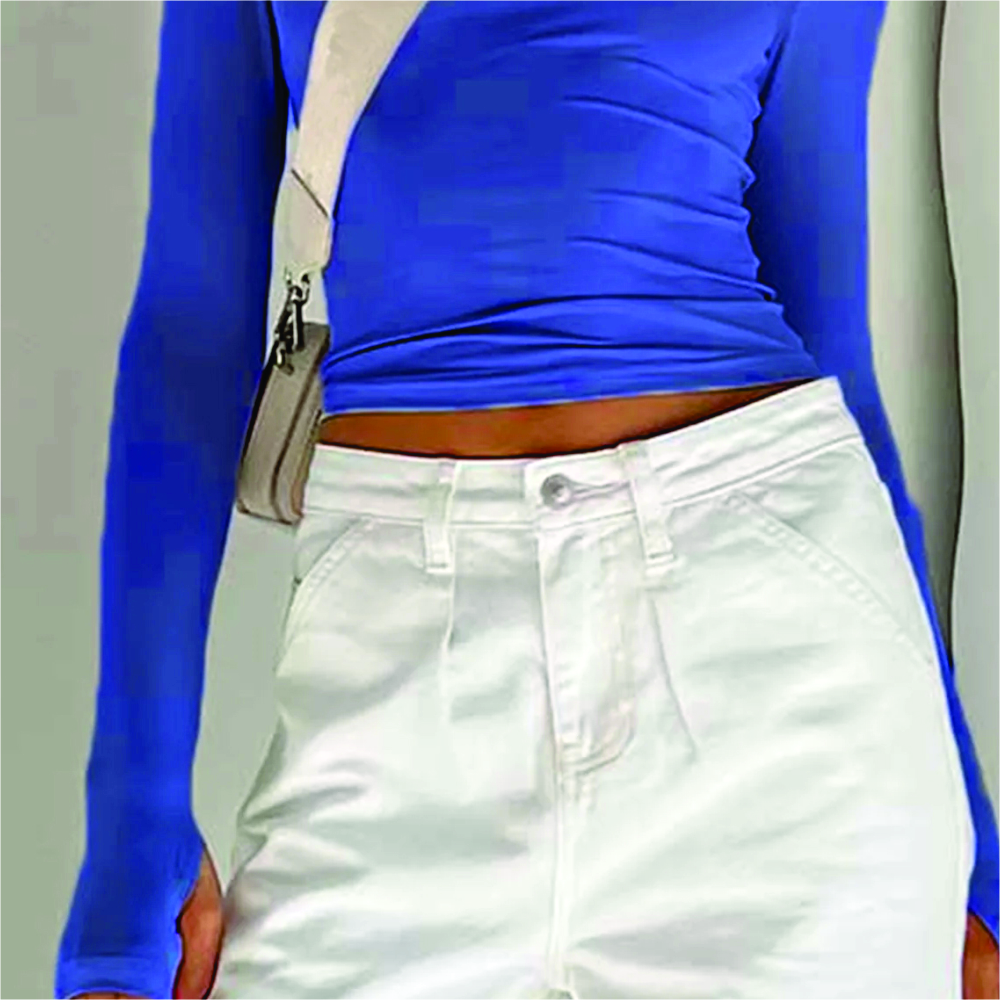 Women Long Sleeve Crop Top T-Shirts - Image 3