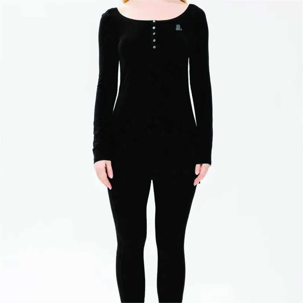 Women Long Sleeve Henley T-Shirt