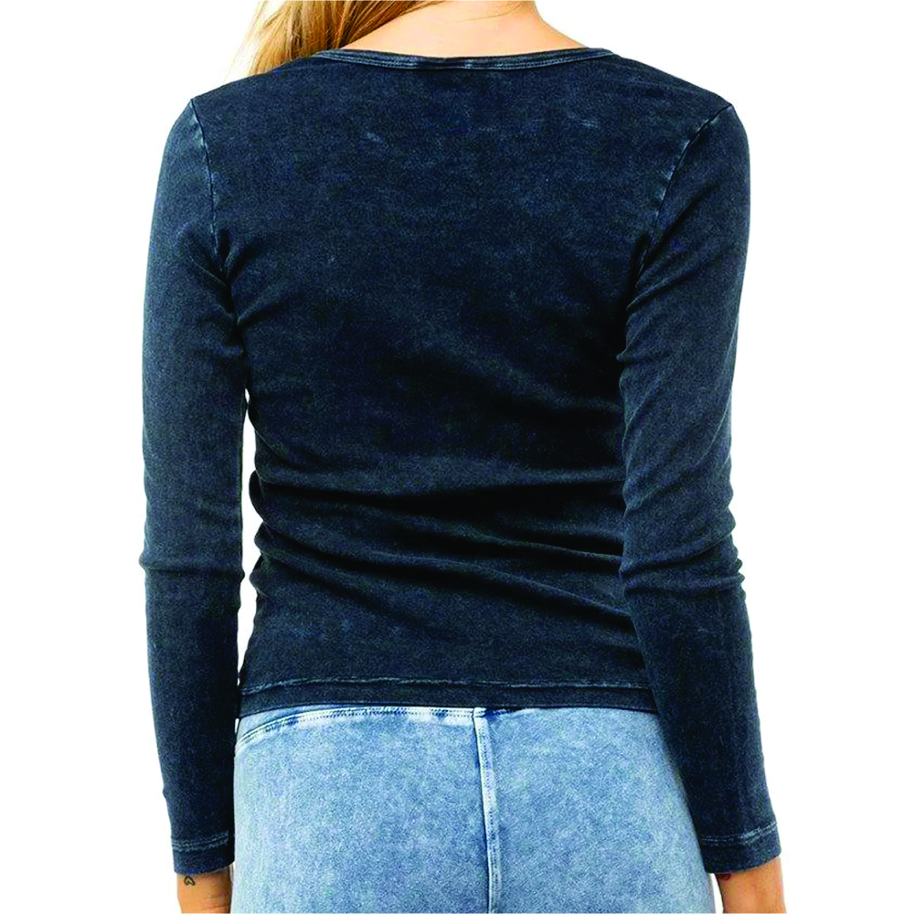 Women Long Sleeve Henley T-Shirt - Image 3