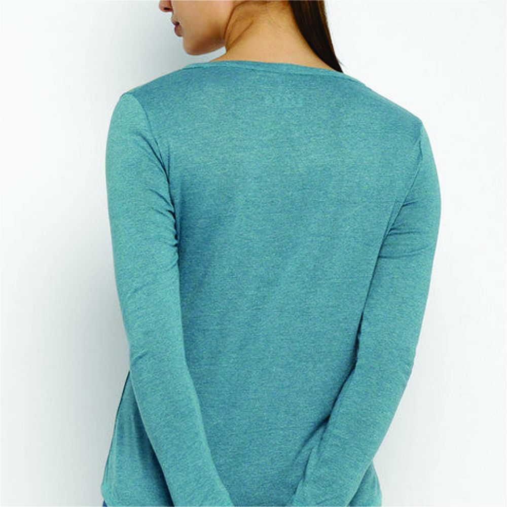 Women Long Sleeve Henley T-Shirt - Image 3