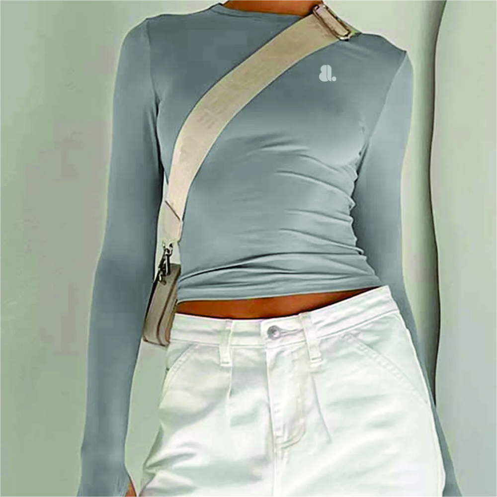 Women Long Sleeve Crop Top T-Shirts