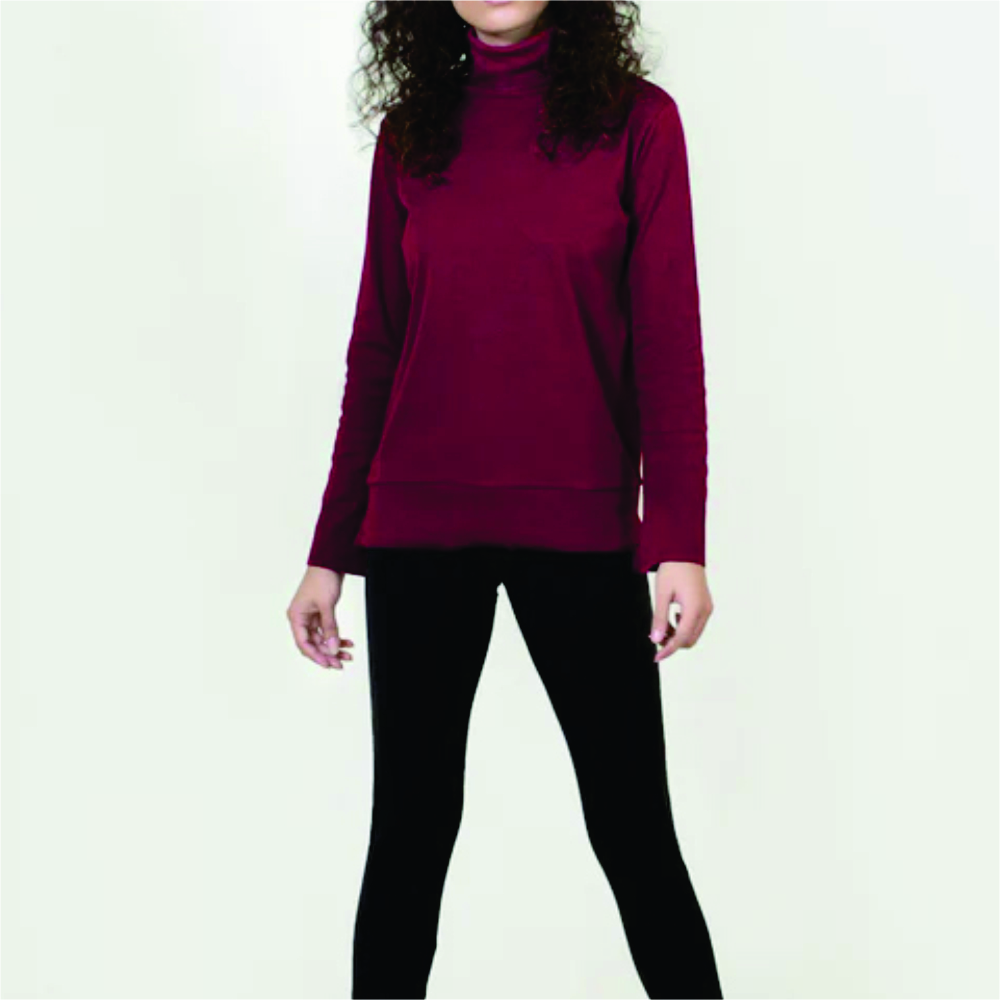 Women Long Sleeve Turtle Neck T-Shirts