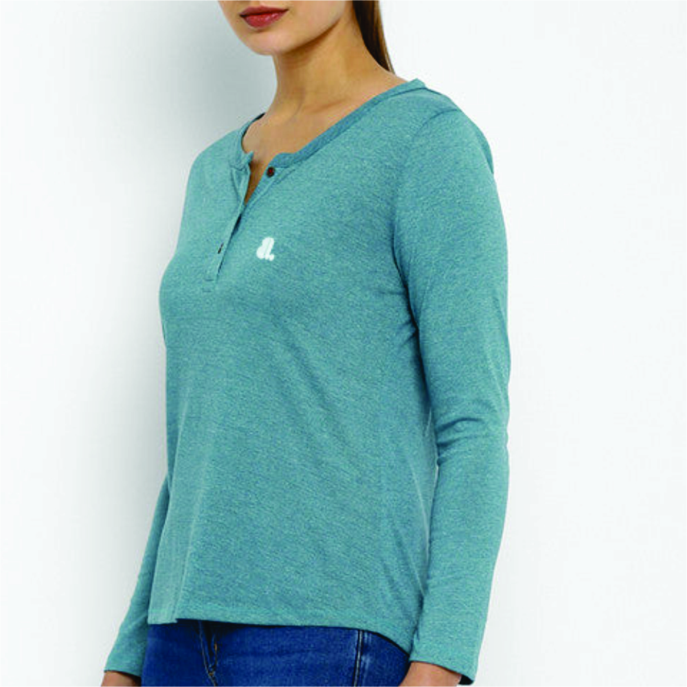 Women Long Sleeve Henley T-Shirt - Image 5