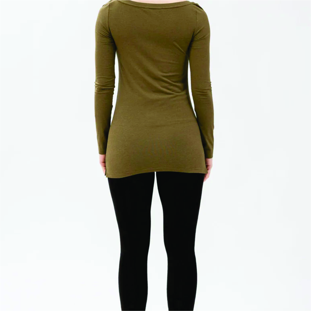 Women Long Sleeve Henley T-Shirt