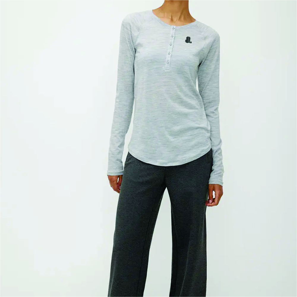 Women Long Sleeve Henley T-Shirt