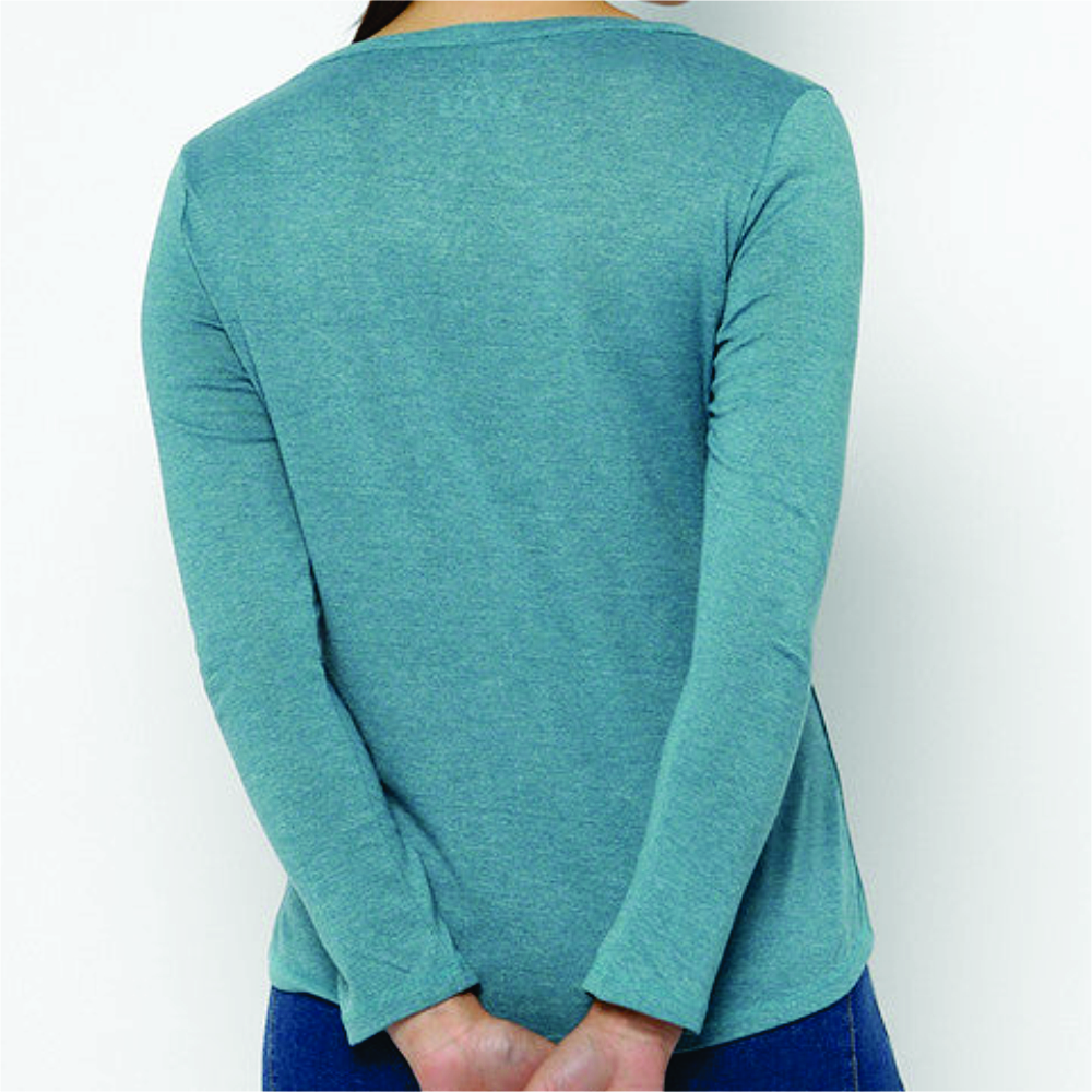 Women Long Sleeve Henley T-Shirt