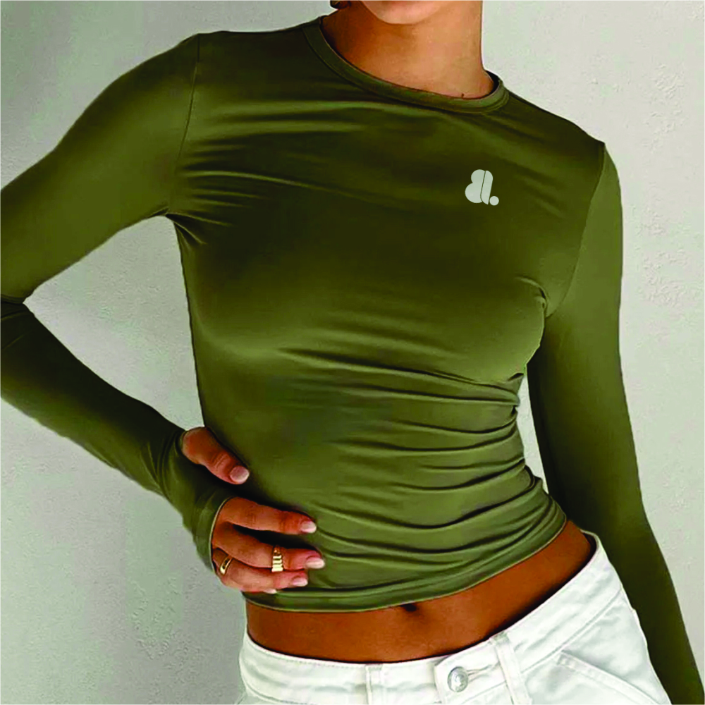 Women Long Sleeve Crop Top T-Shirts - Image 10