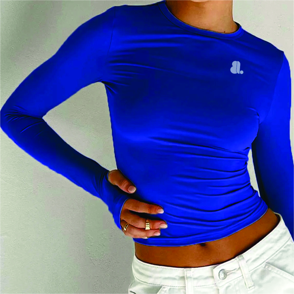 Women Long Sleeve Crop Top T-Shirts - Image 9