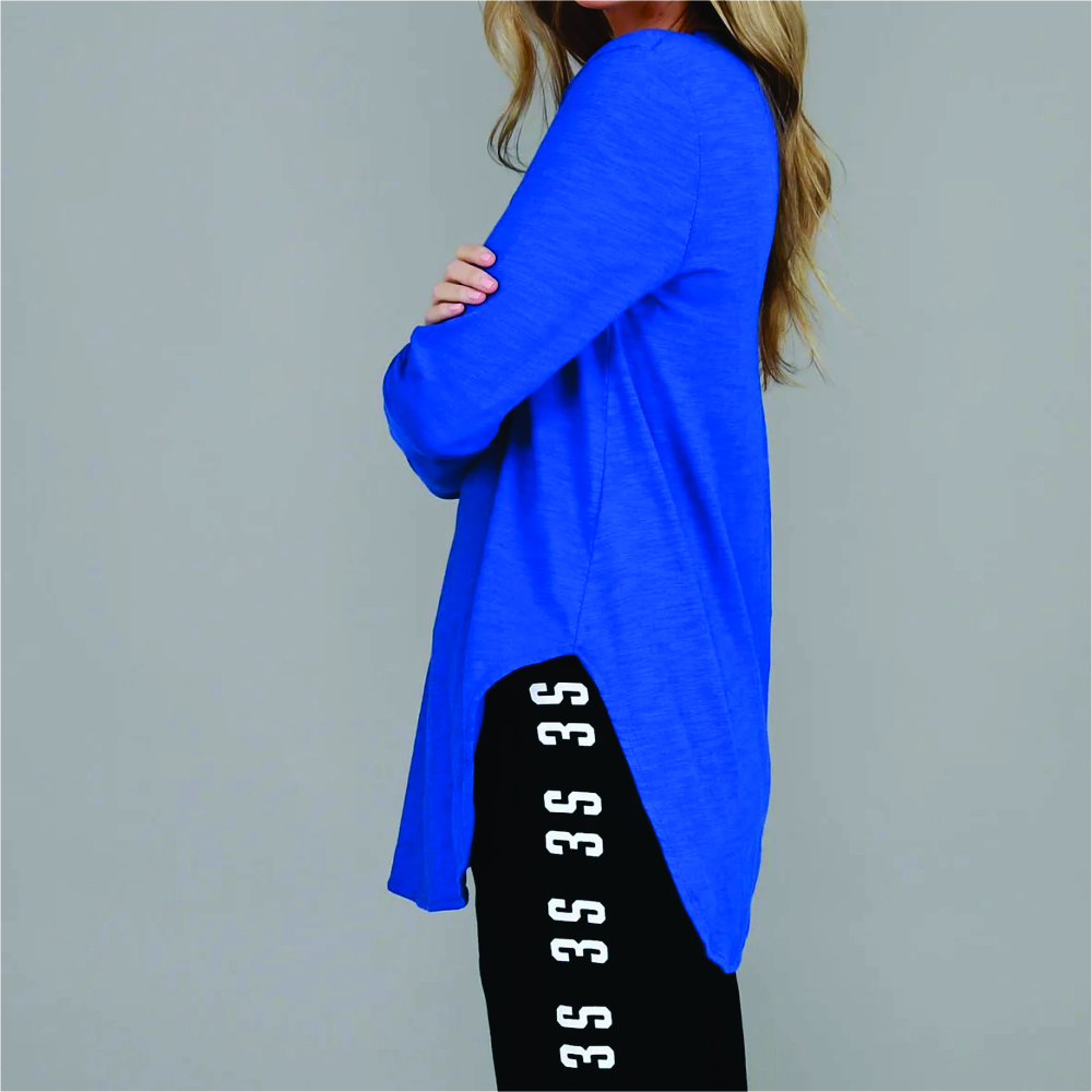 Women Long Sleeve Longline T-Shirts - Image 3