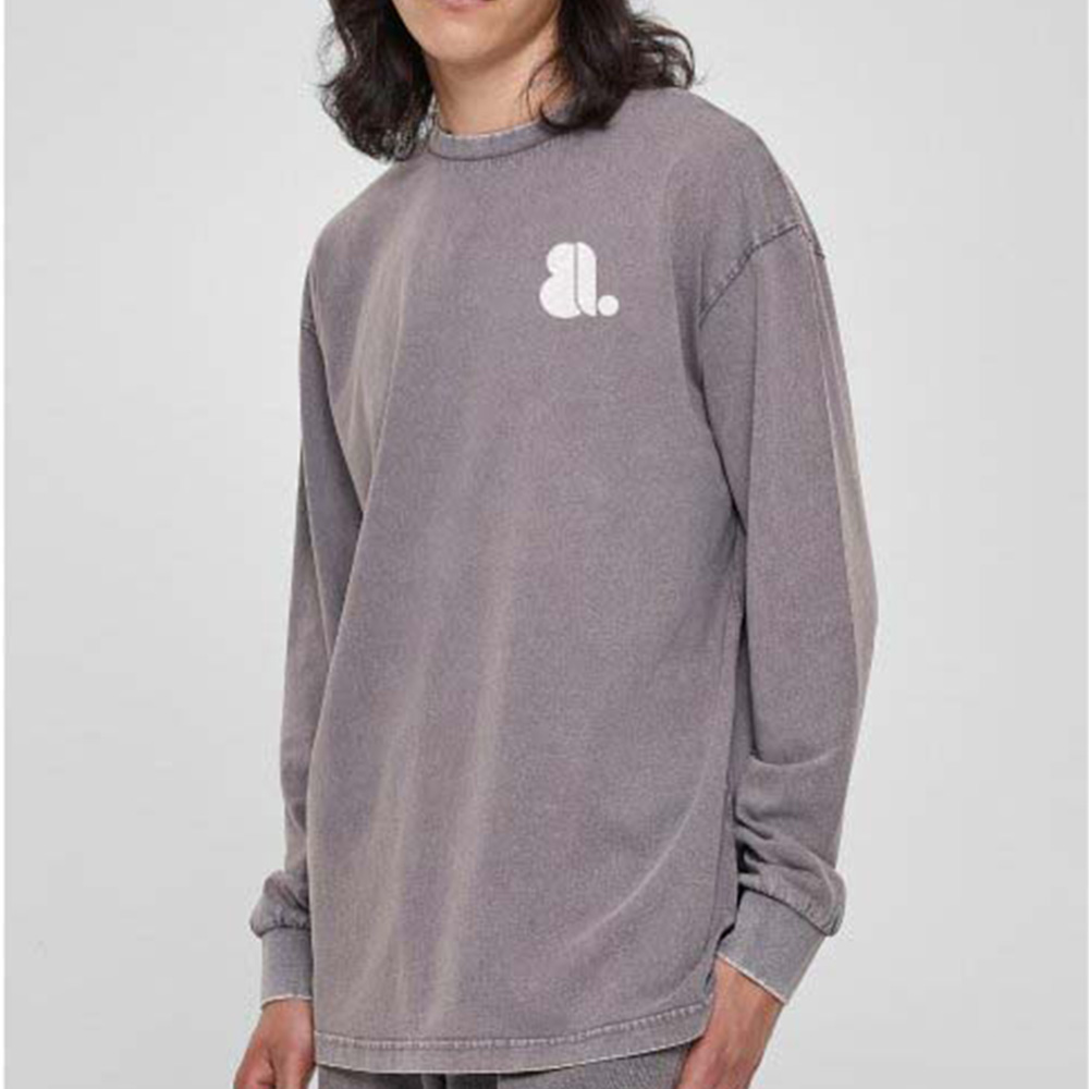 Men Acid Wash Oversize Long Sleeve Tee